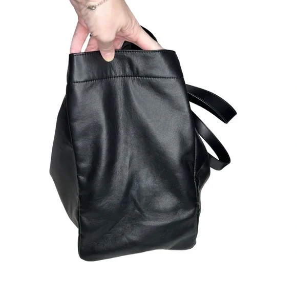 Anine Bing Black Large Recycled Leather Rio Tote - Picture 6 of 11